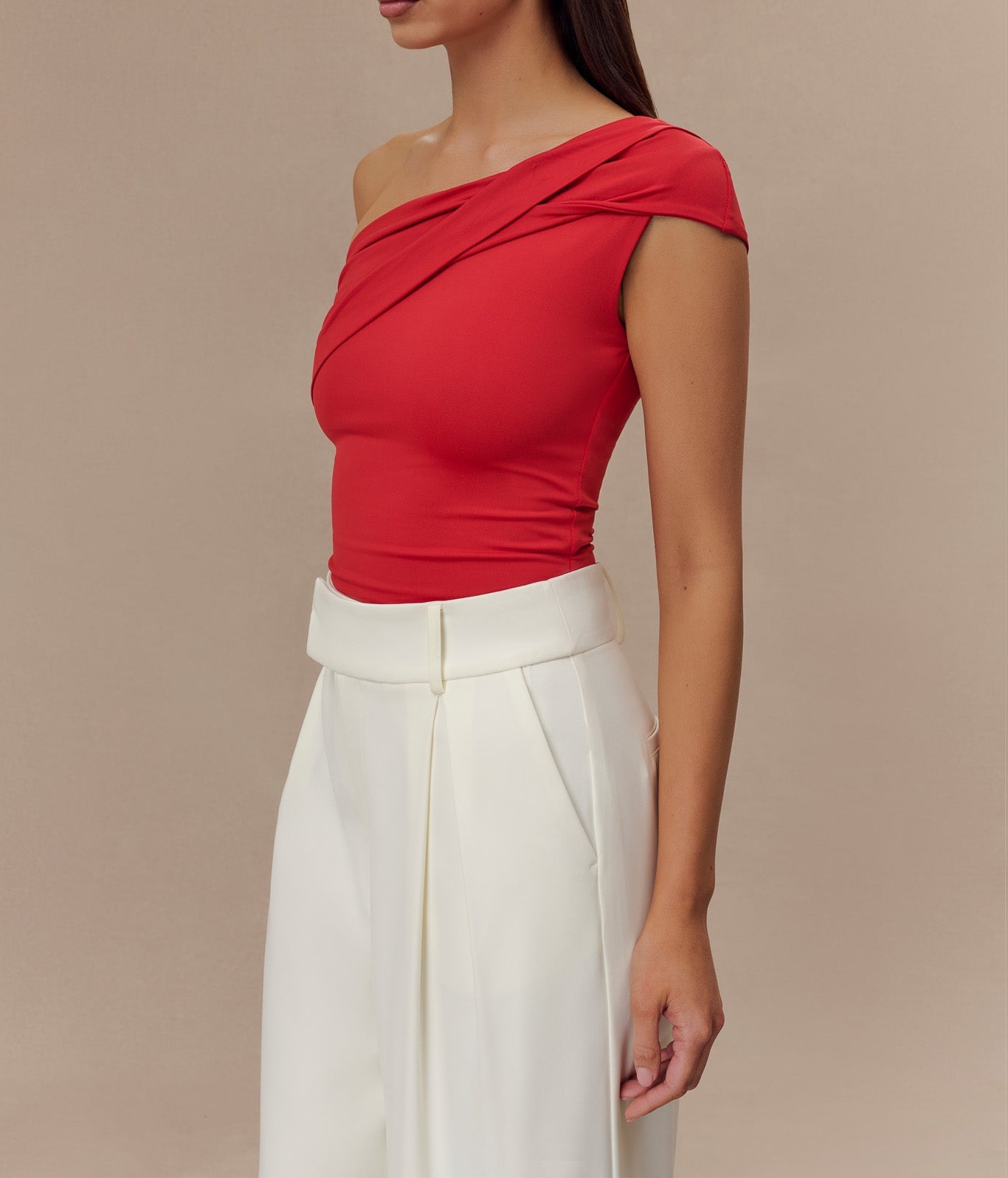 Ruby One Shoulder Recycled Nylon Twist Top
