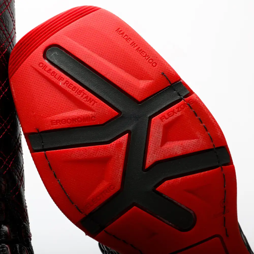 Black Cherry Caiman Hornback Leather Boots With 3D Lightweight Sole - Composite Toe