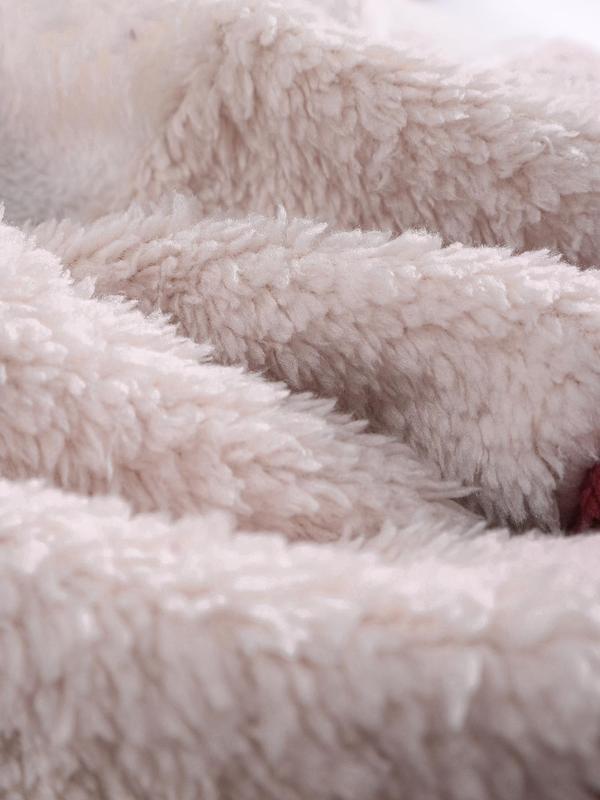 Women Long Warm Oversized Teddy Bear Coat Thick Fleece Faux Fur Hooded Jacket