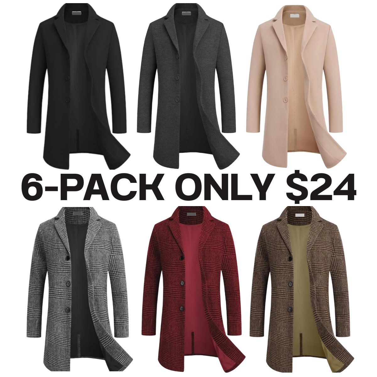 🔥Last Day 95% OFF🔥Men's Wool Blend Overcoat
