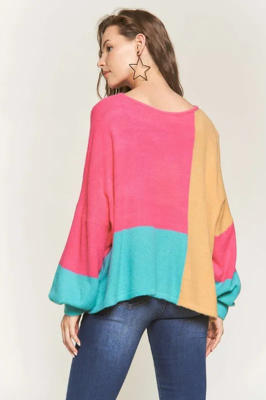 Loose Fit Colorblock Sweater
