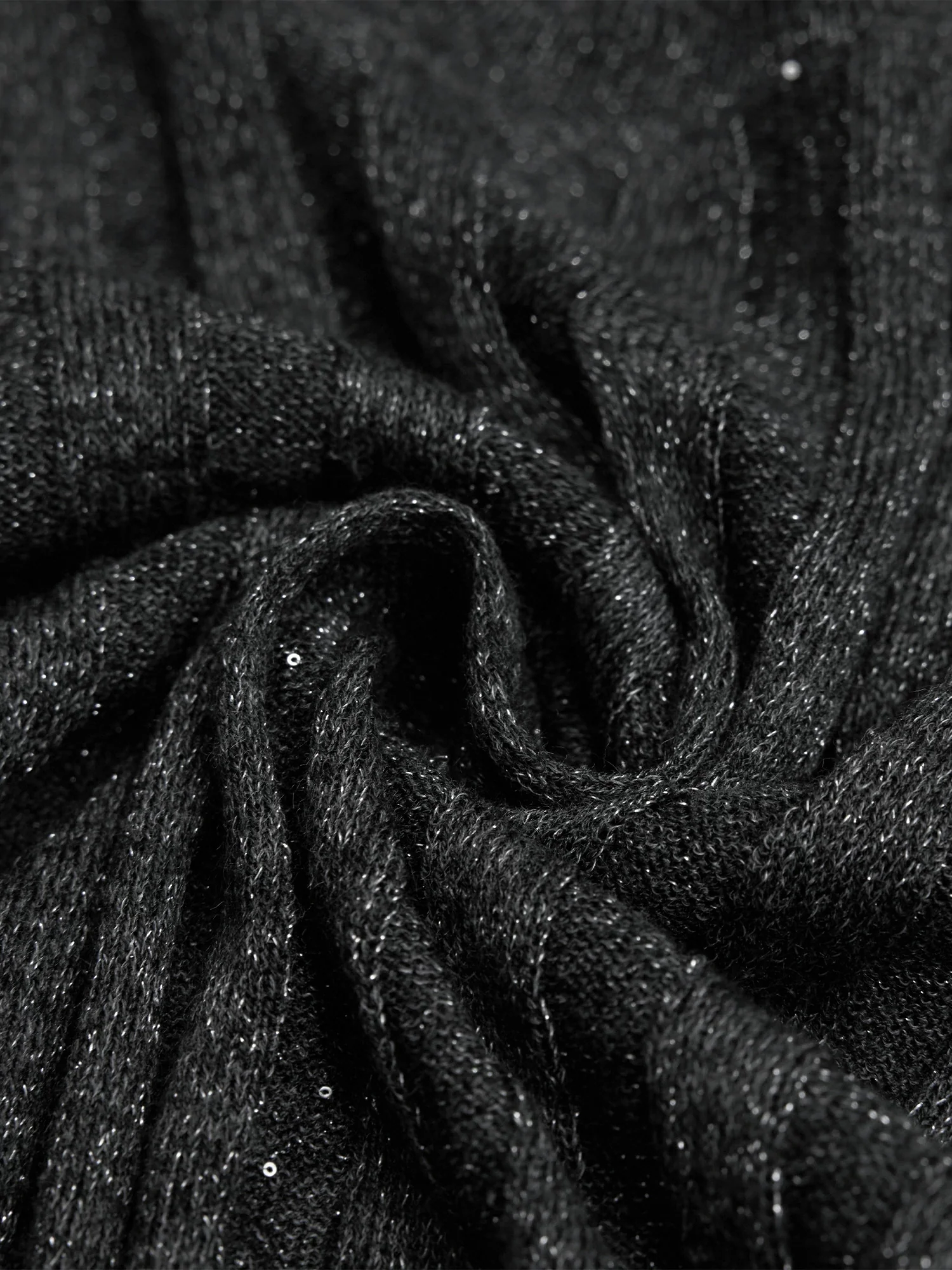 Wool U-Neck Sequin Knitted Vest