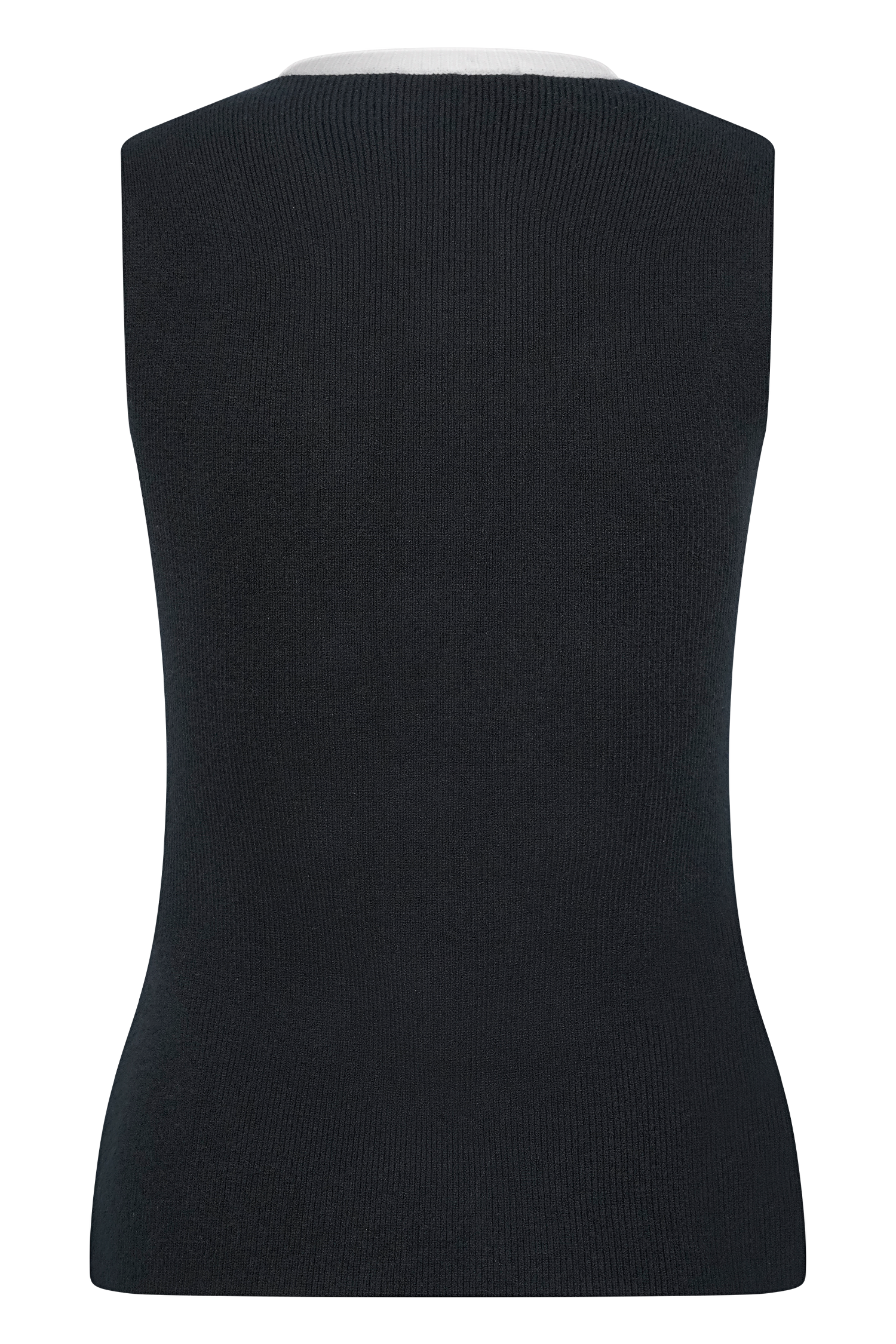 Black/white Contrast Knit Top