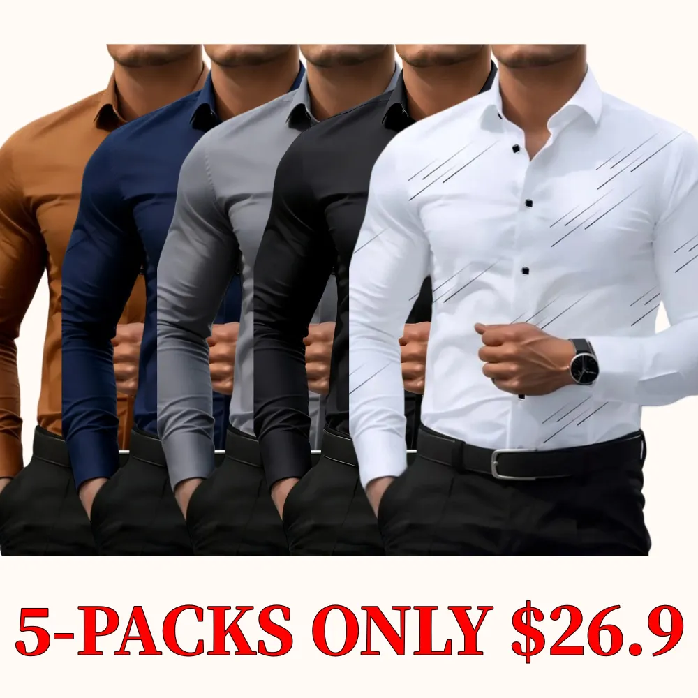 Men's long-sleeved shirt, casual business style