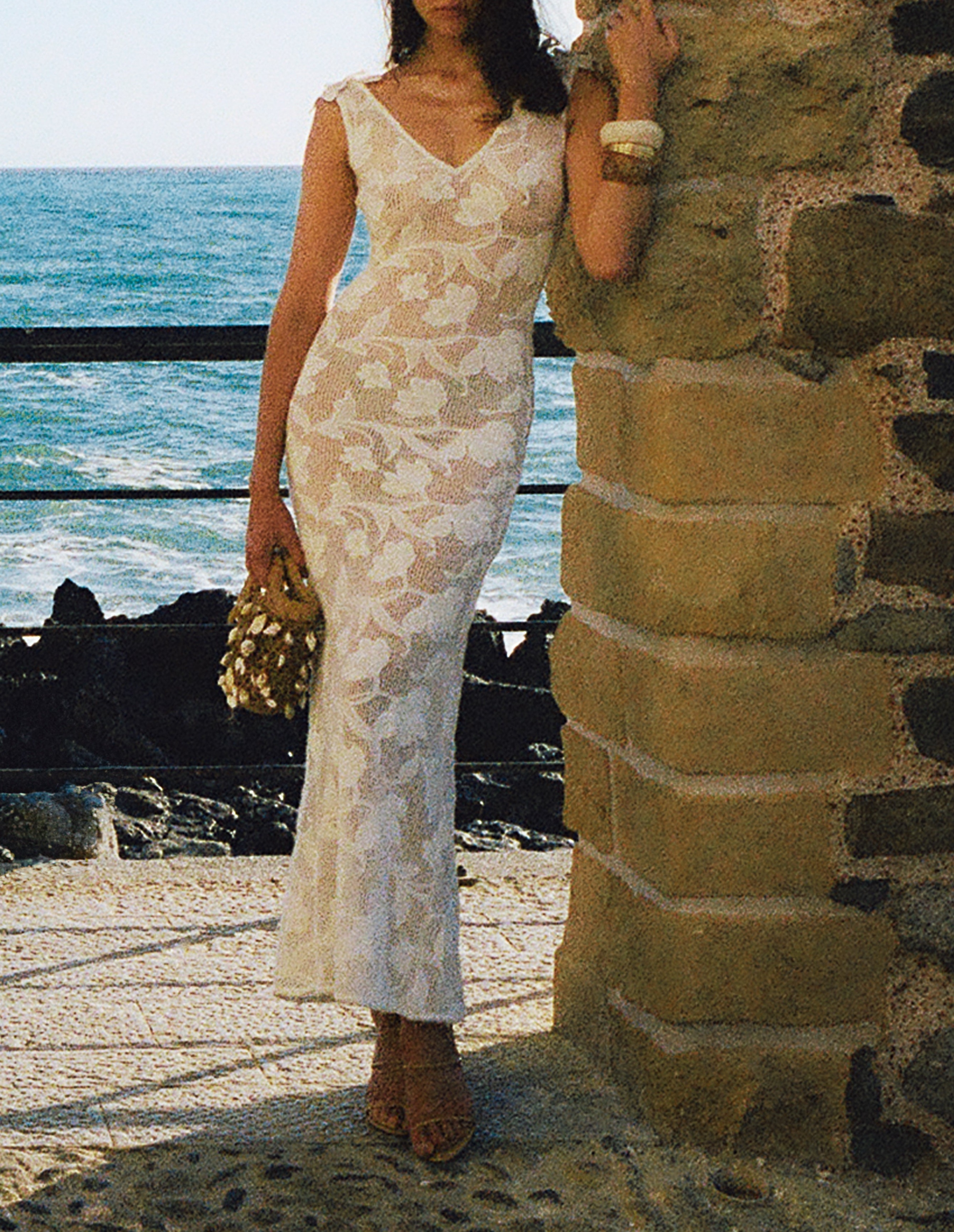 Ivory Floral Sheer Maxi Dress