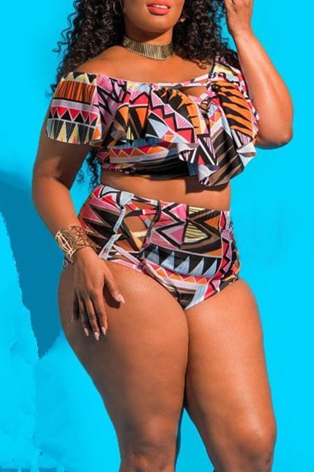 split high waist bikini swimsuit