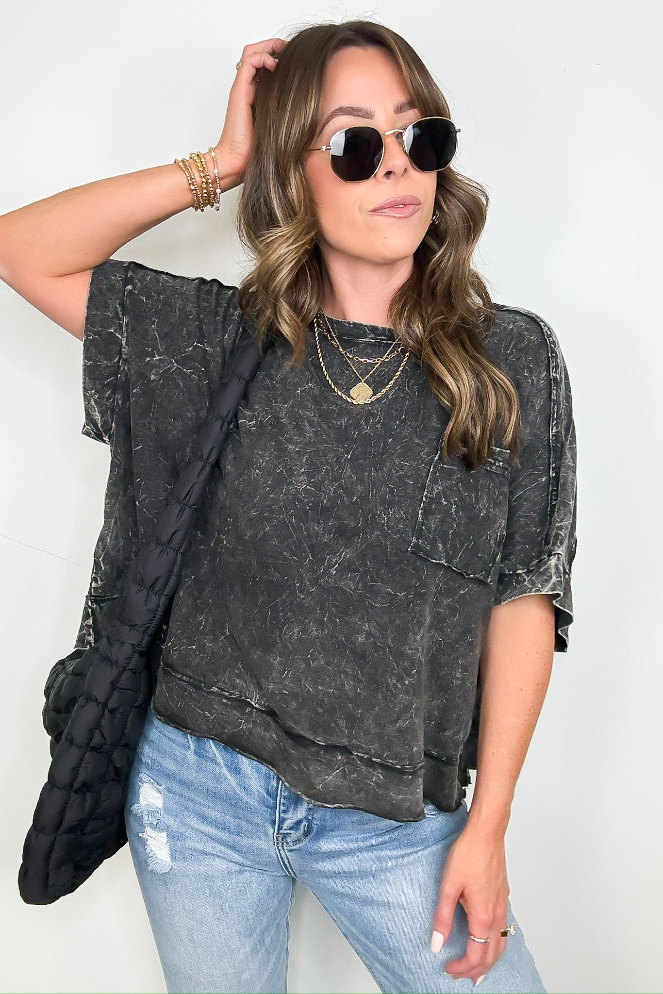 Vivid Aura Mineral Wash Oversized Tee