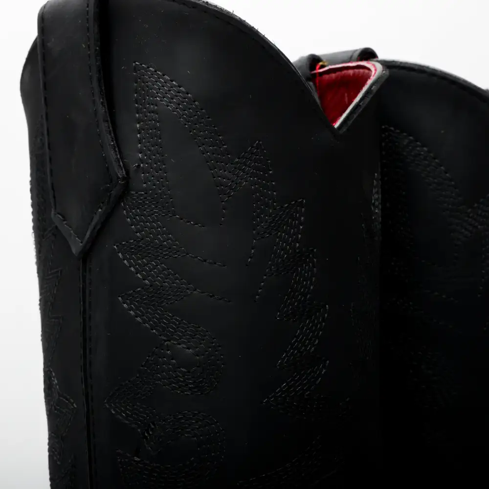 Black Hand-Tooled Leather Boots With 3D Lightweight Sole - Composite Toe