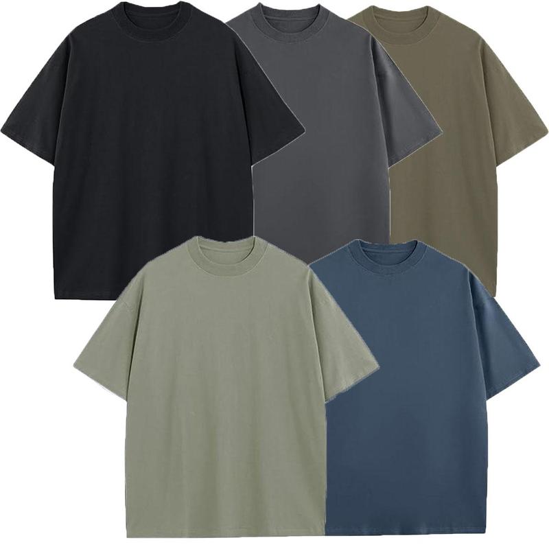 Men’s Multi-Pack Heavyweight 100% Cotton Drop Shoulder Fashion Tees