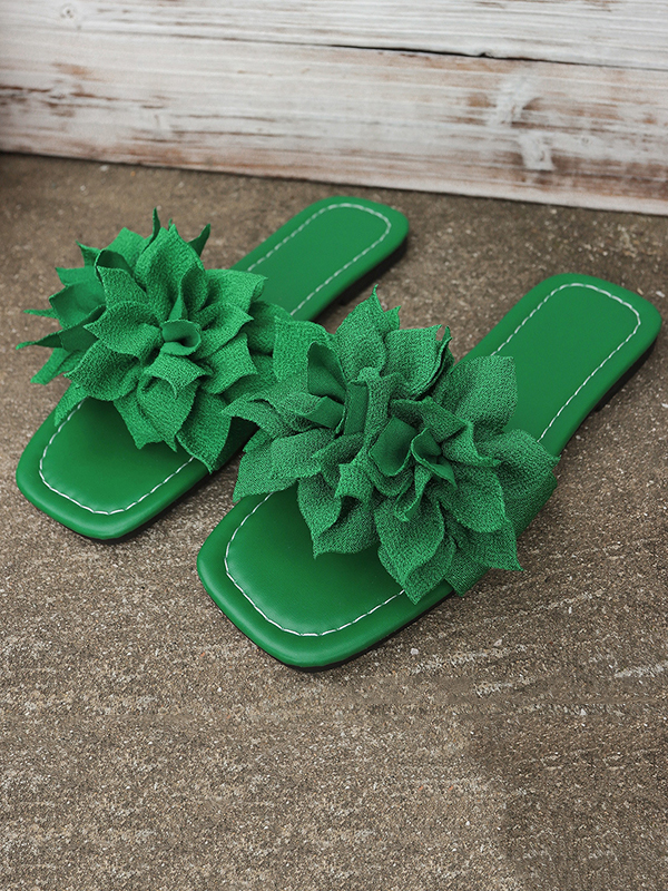 Flower Shape Open Toe Split-Joint Slippers Flat Shoes