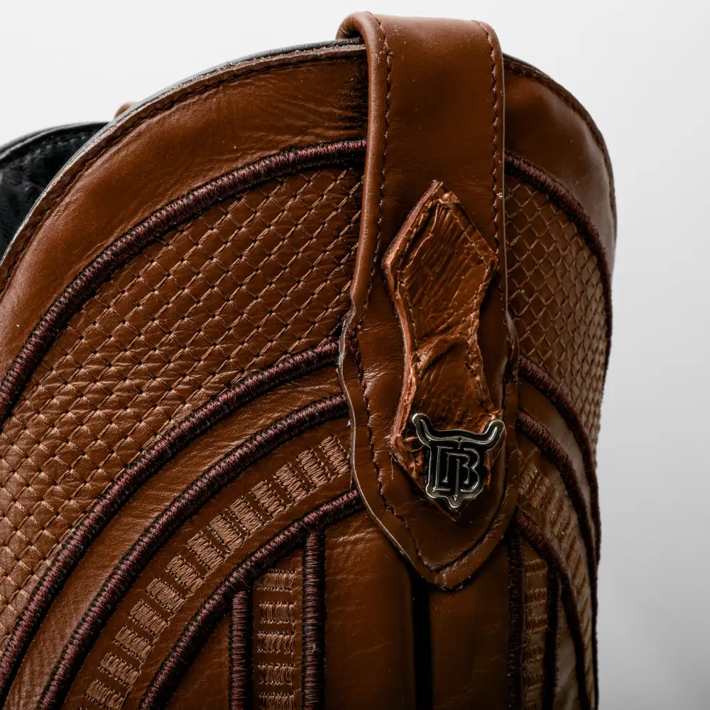 Matte Tan Jumbo Python Leather Boots - Square Toe