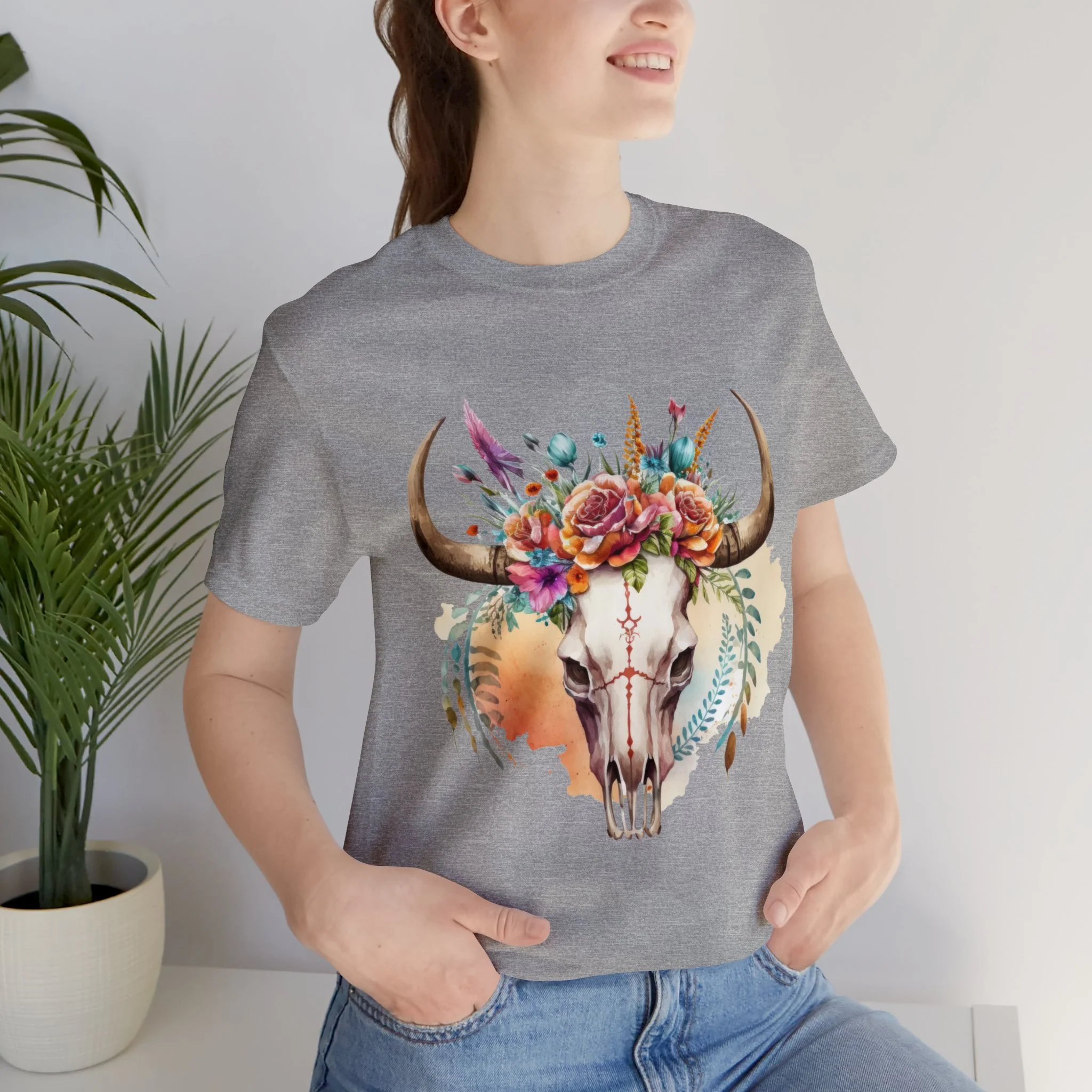 Boho Skull Unisex Jersey Short Sleeve Tee