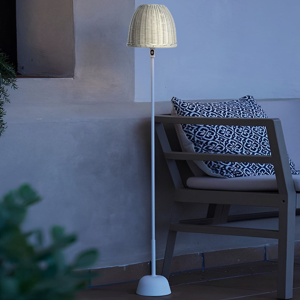 Hand-woven Rattan Waterproof Modern Outdoor Floor Lamp Garden Lights