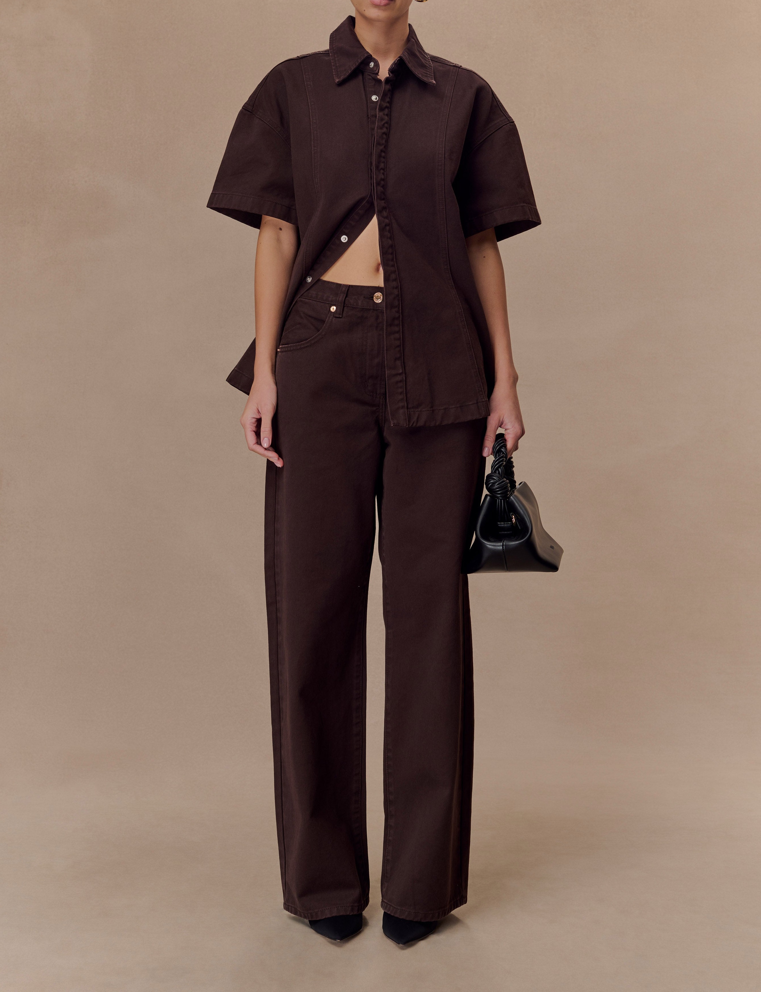 Chocolate Mid Rise Denim Jeans