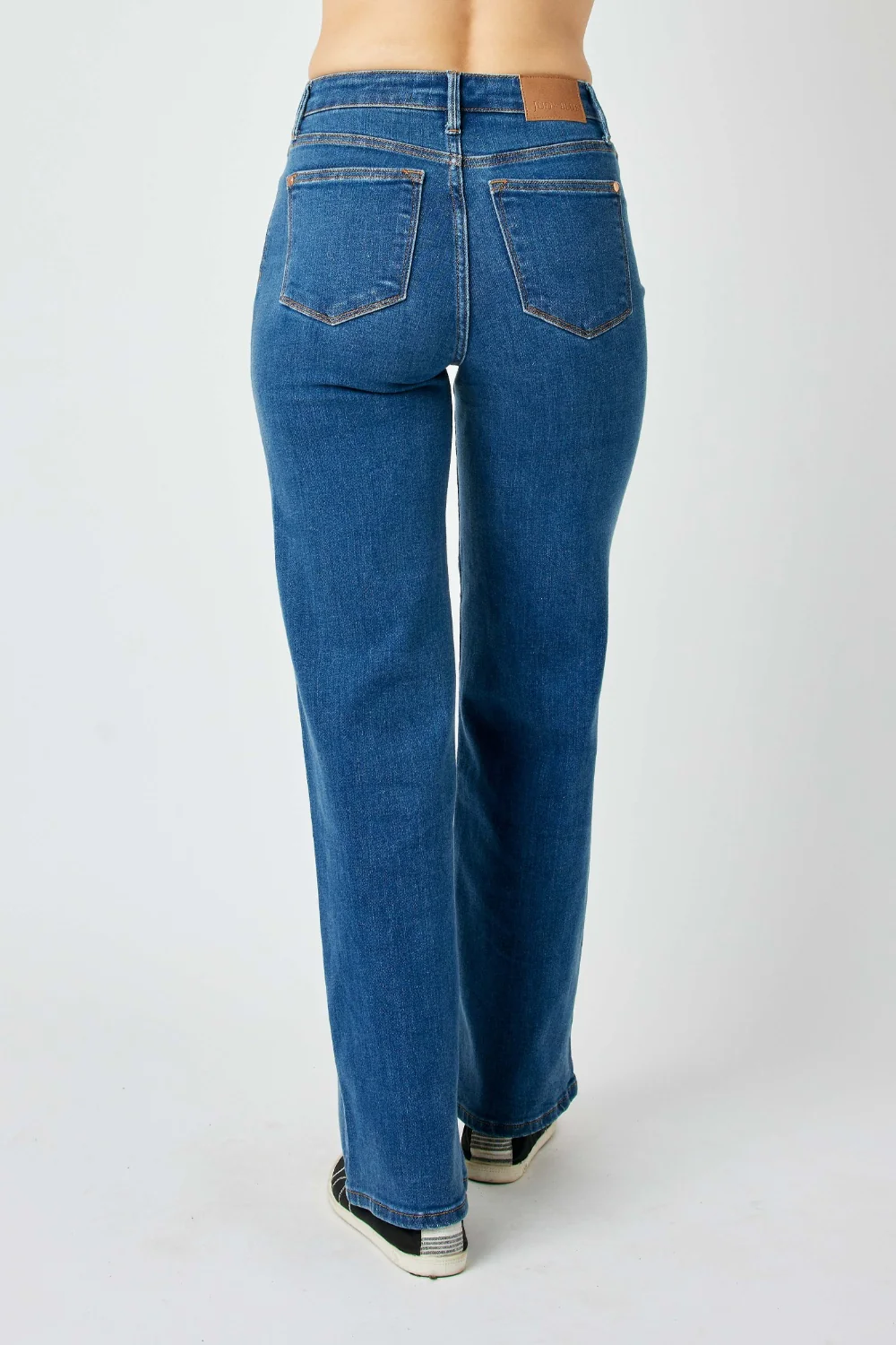 Blue Full Size High Rise Straight Jeans