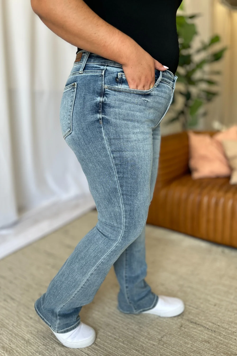 Blue Full Size Medium Rise Bootcut Jeans