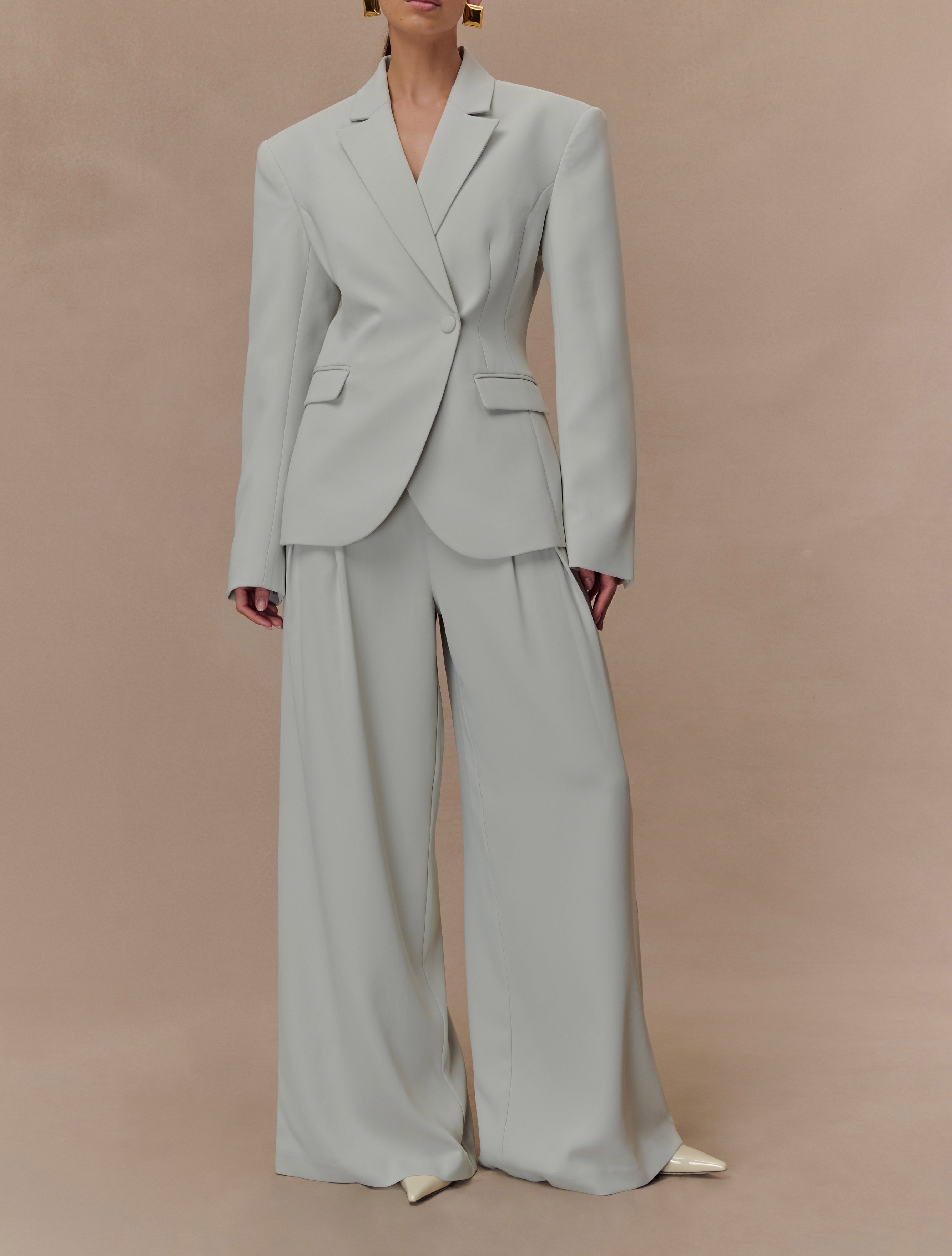 Sage Pleated Wide Leg Pants