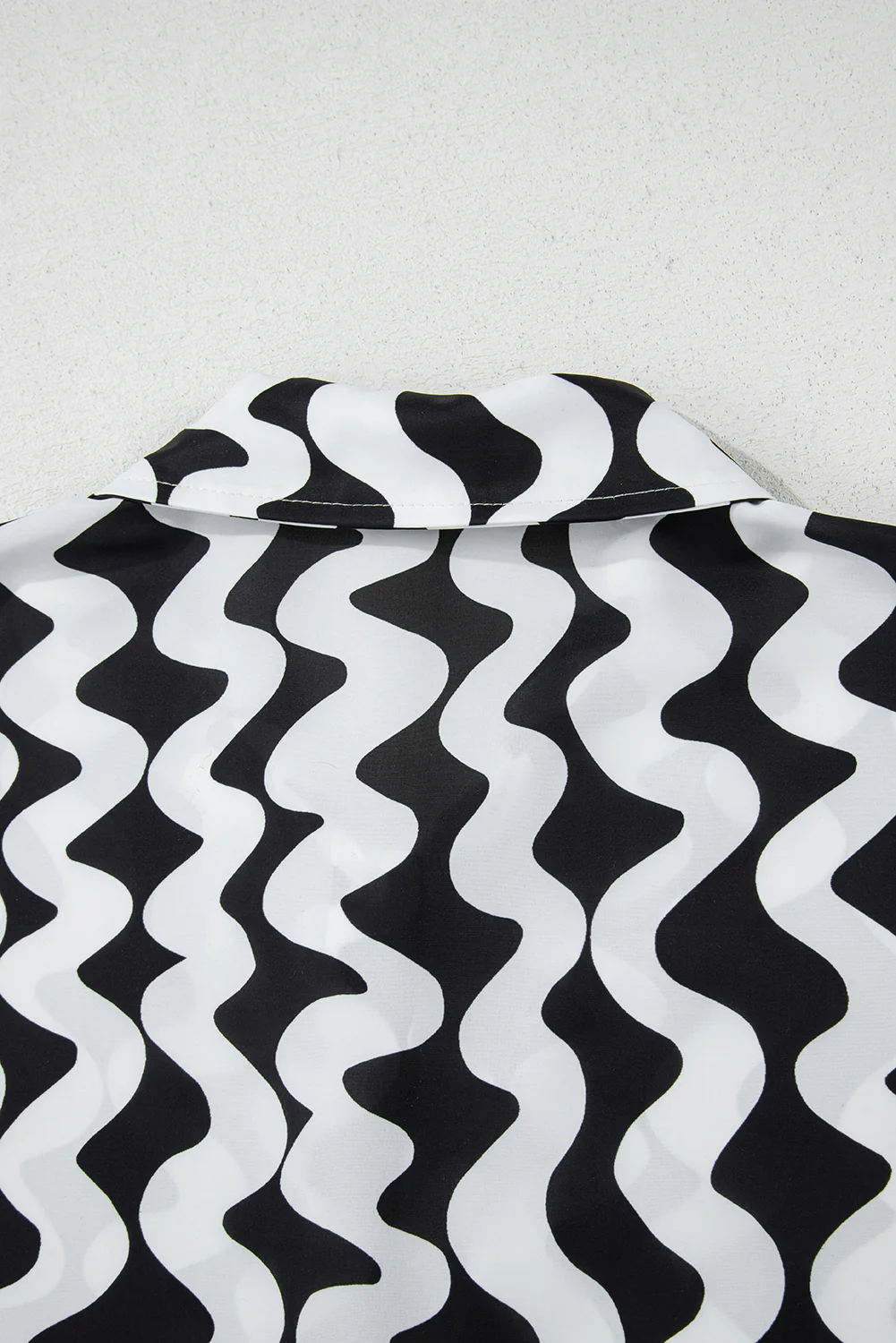 Black Stripe Print Loose Fit Open Front Beach Cover Up