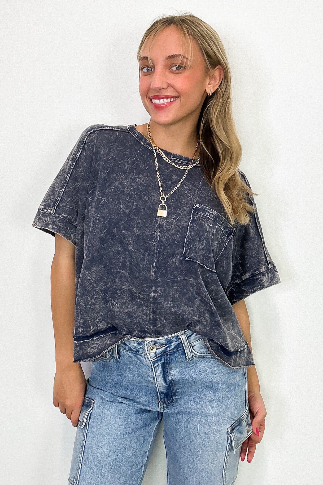 Vivid Aura Mineral Wash Oversized Tee