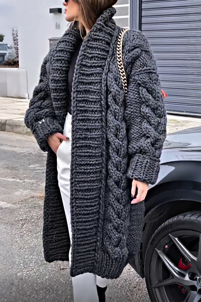 Women's textured casual sweater cardigan