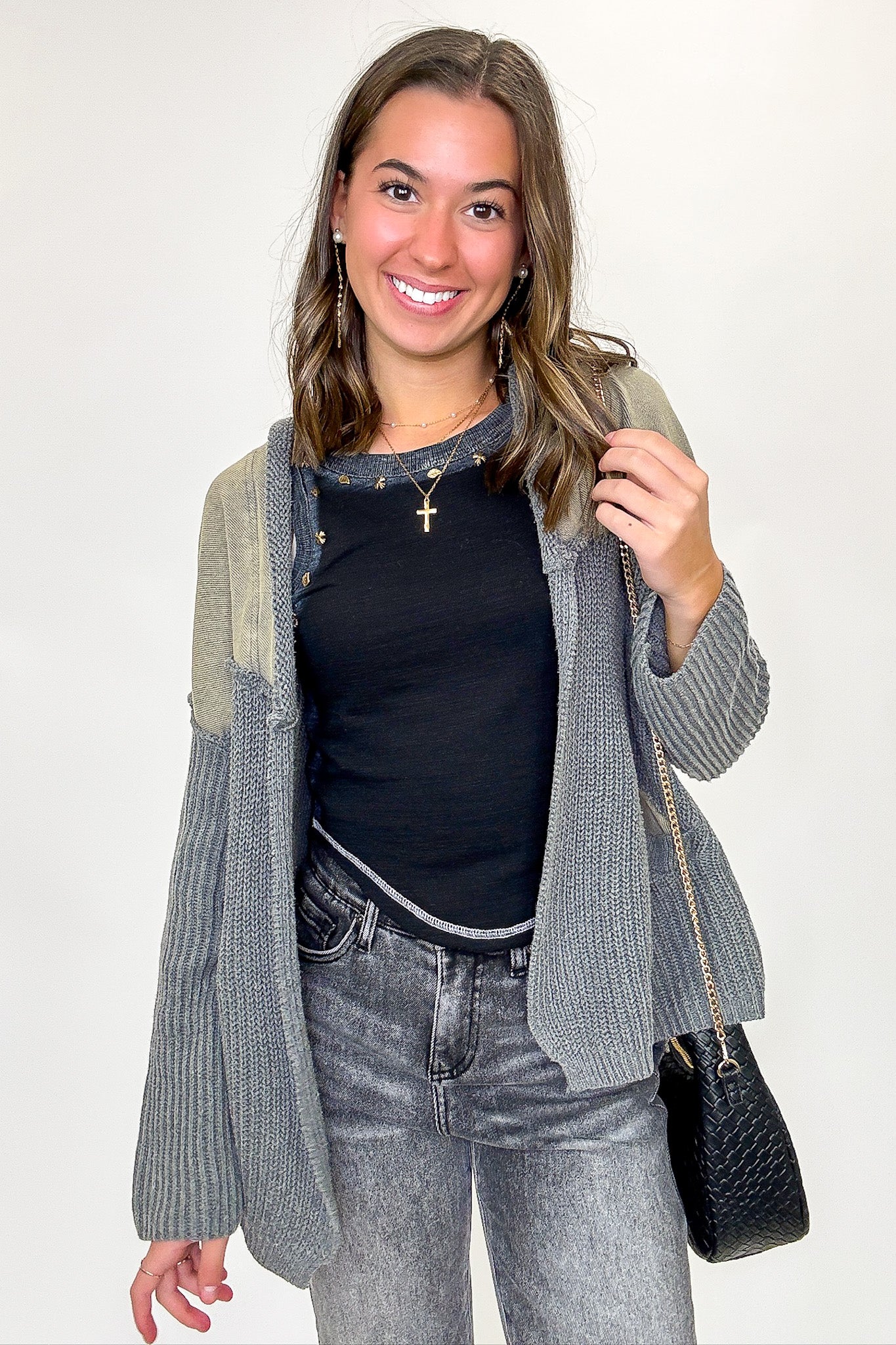 Knit Contrast Cardigan