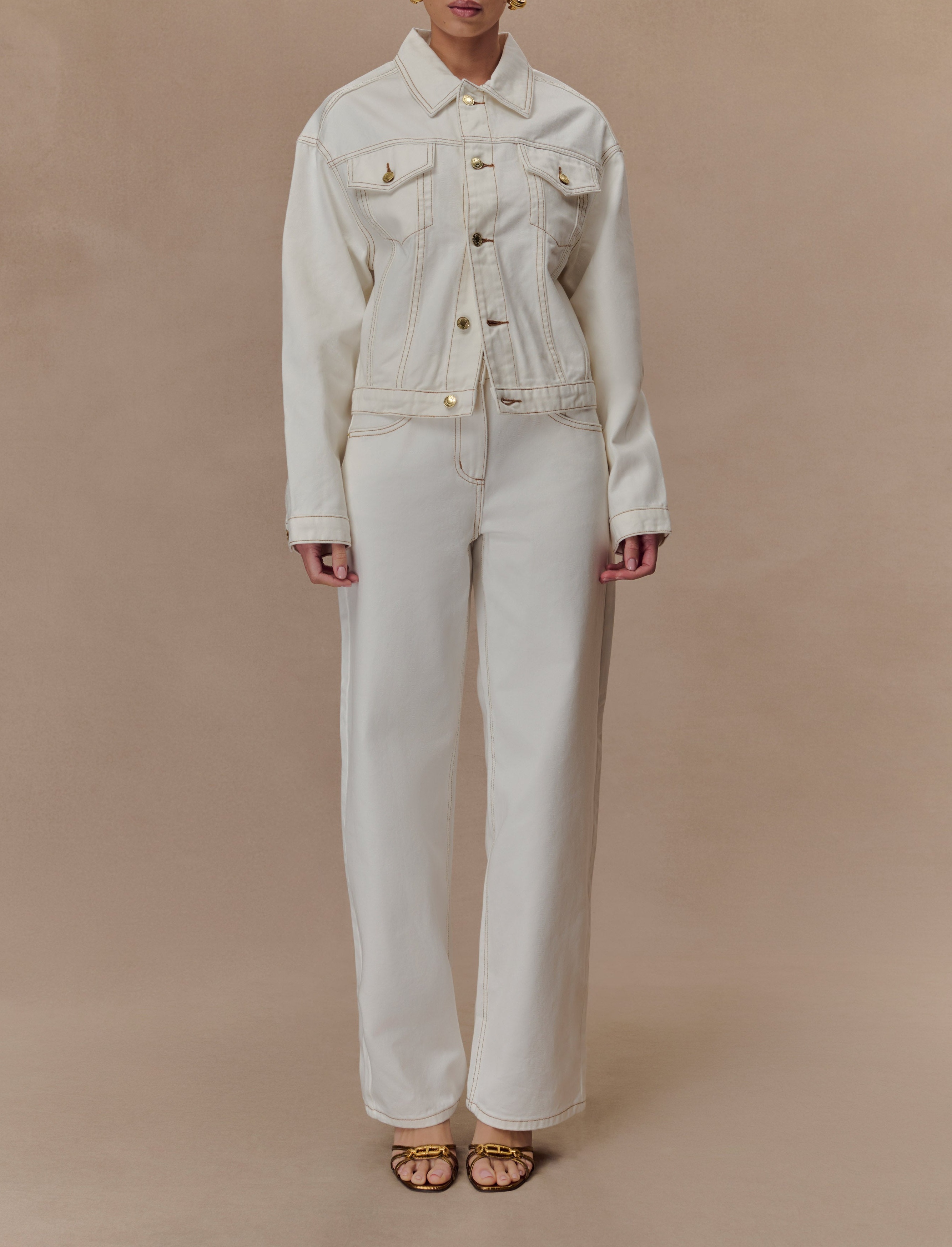 White Mid Rise Denim Jeans