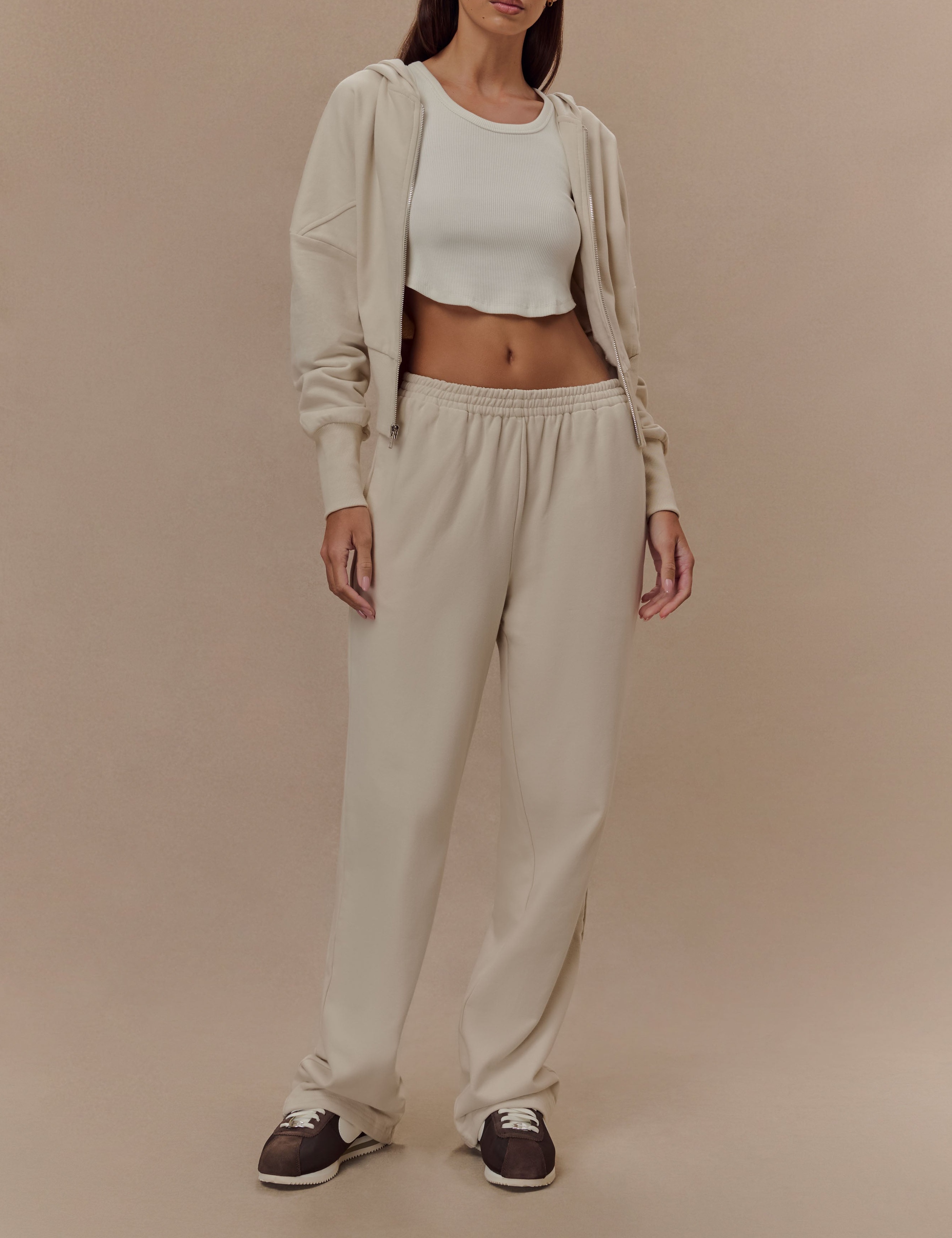 Stone Zip Front Hoodie