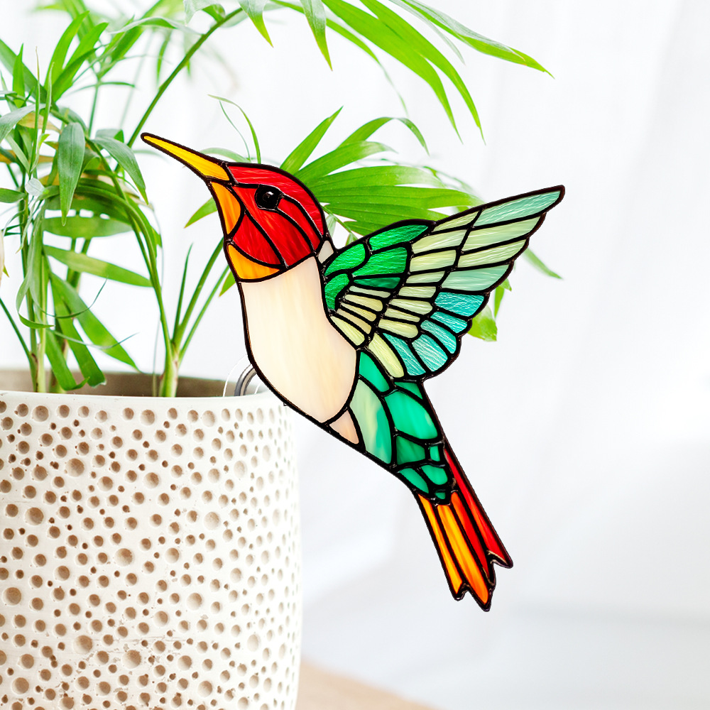 Stained Glass Kingfisher Suncatcher Decoration