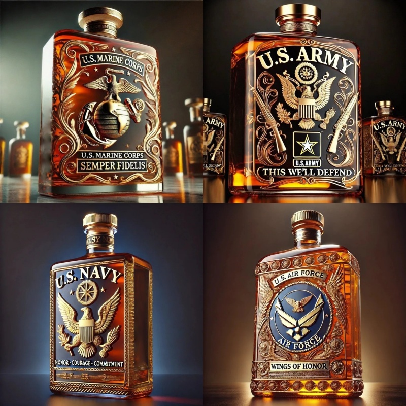 Heroes Decanter  Limited Edition Veteran Tribute Whiskey Bottle