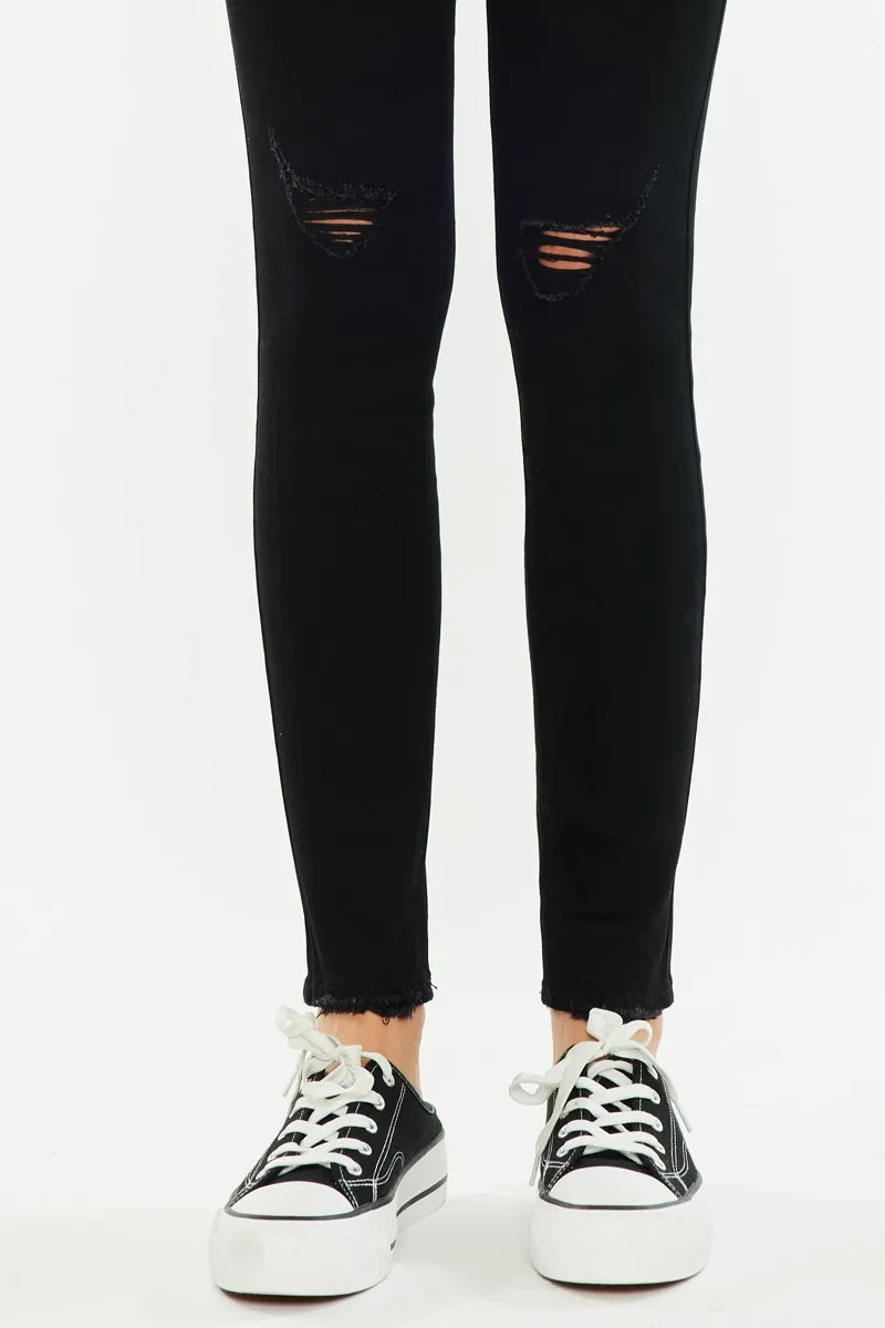 Distressed High Rise Super Skinny Jeans
