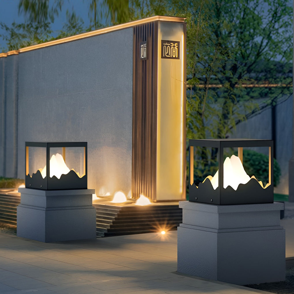 Outdoor Solar Waterproof Mountain Landscape Decorative Lighting Column Light