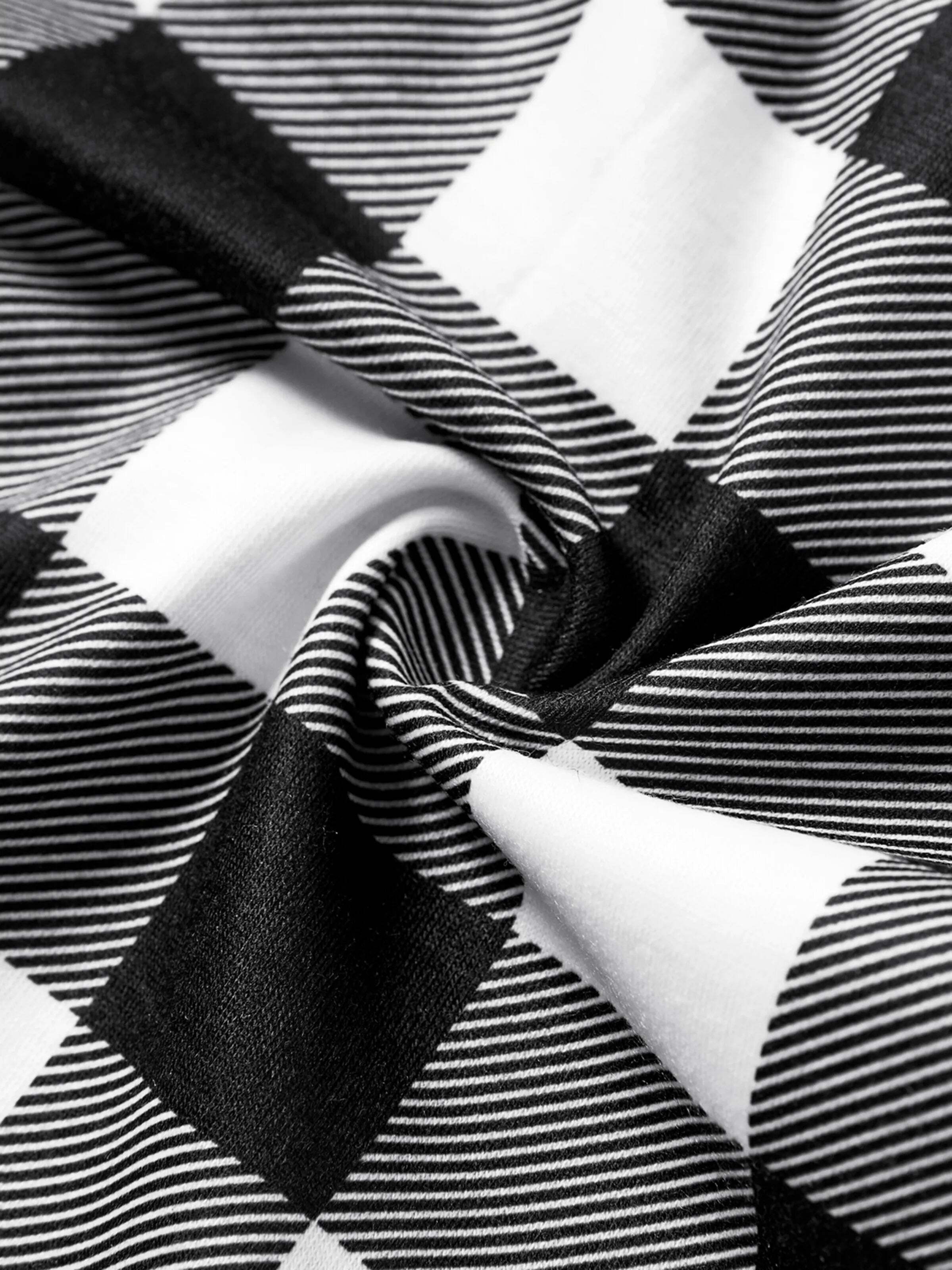 Christmas Family Matching Glow In The Dark Letters Print Long-sleeve Pajamas Sets with Christmas Socks Black+White