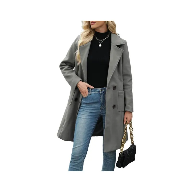 Tynelle Ladies' 8-Color Wool-Blend Mid-Length Lapel Coat