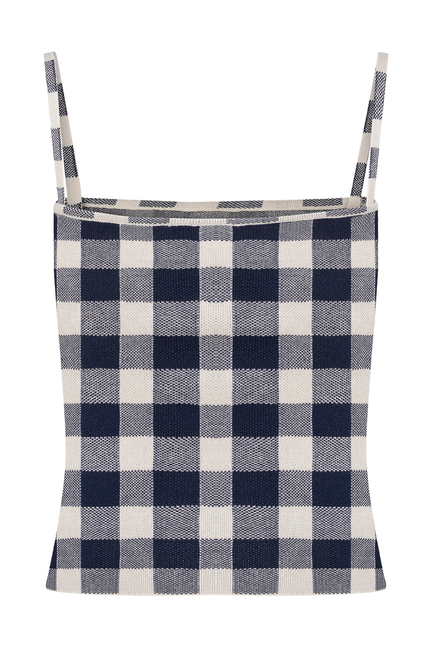 Gingham Sleeveless Knit Top