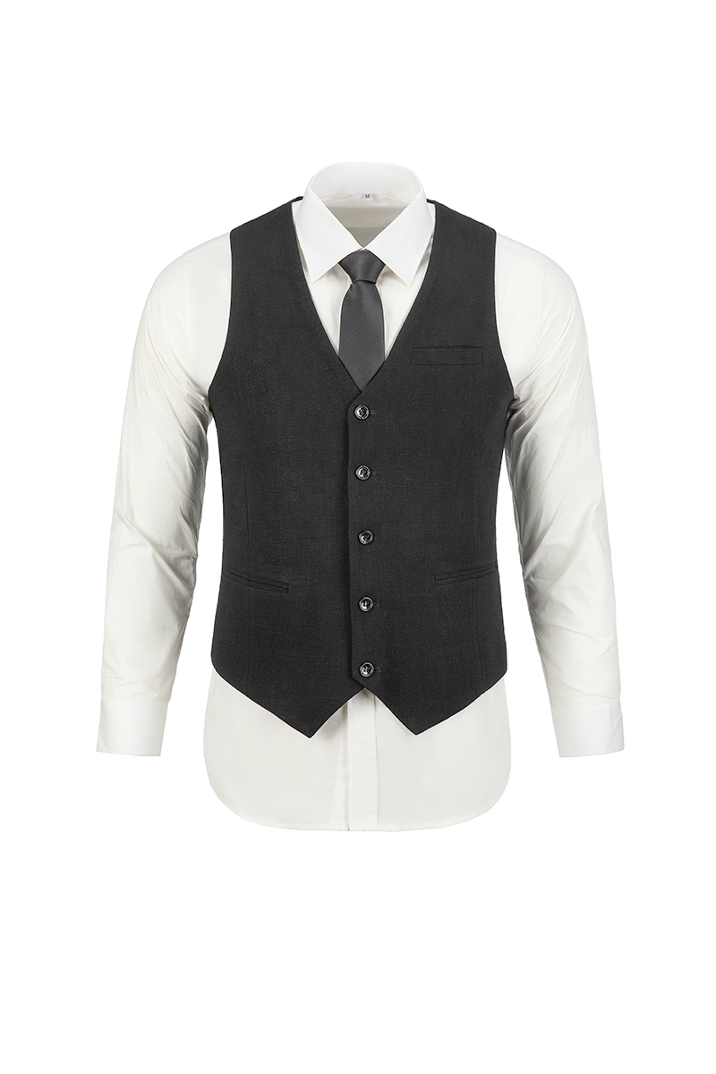 Men's Mixed Material Suit Vest