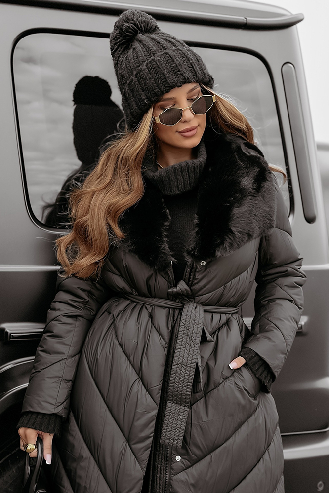 Fury collar down long jacket