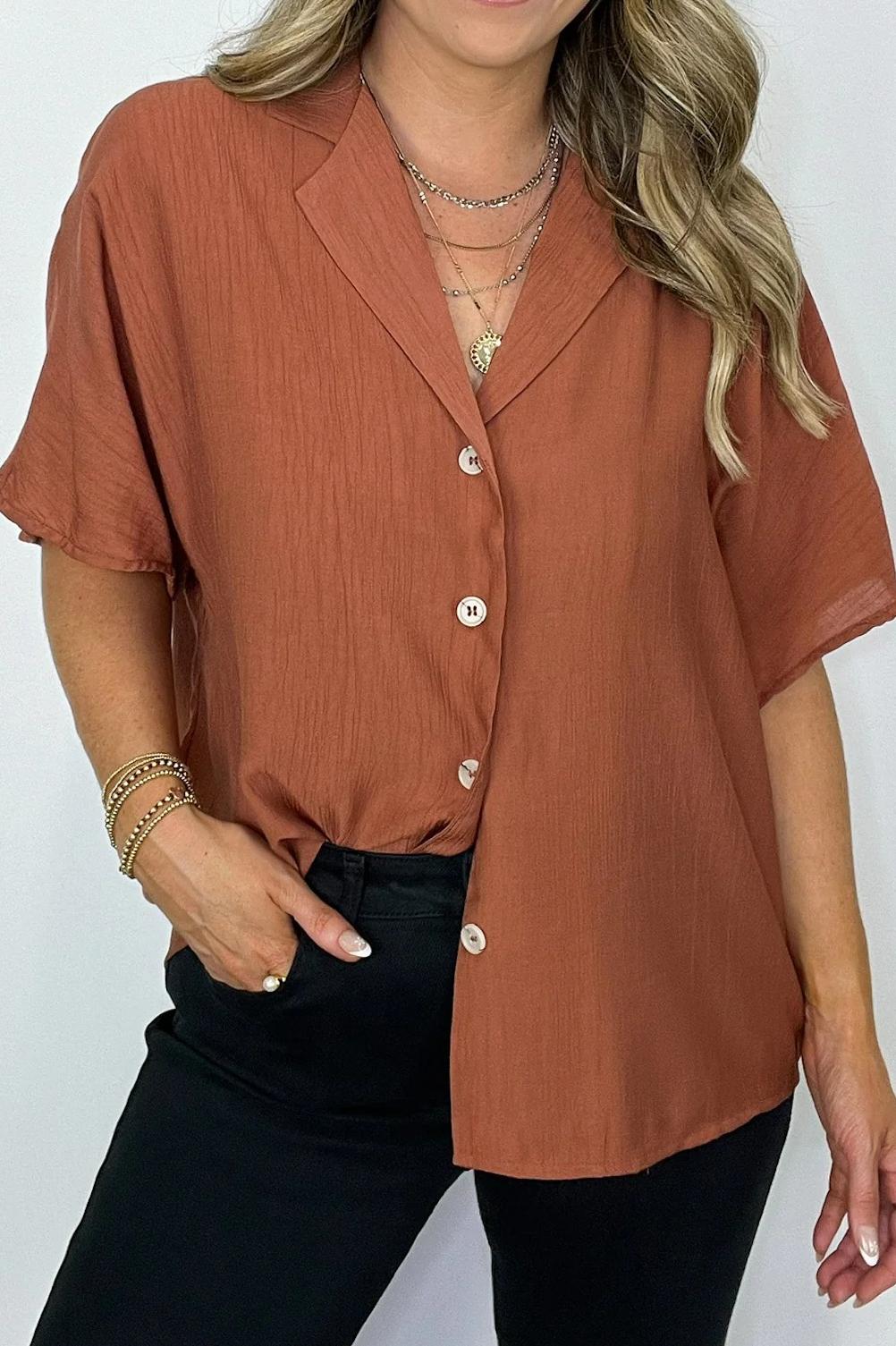 Button Down Relaxed Top