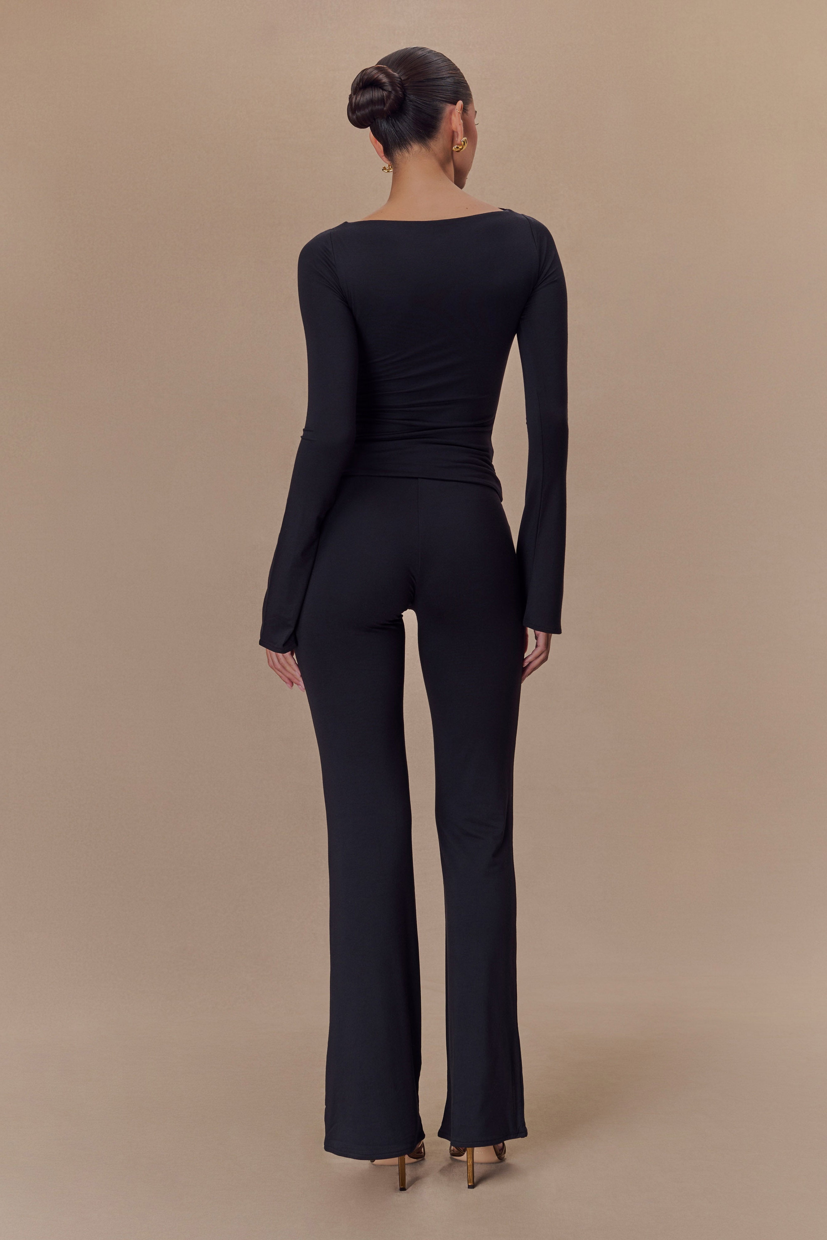 Black Modal Long Sleeve Top