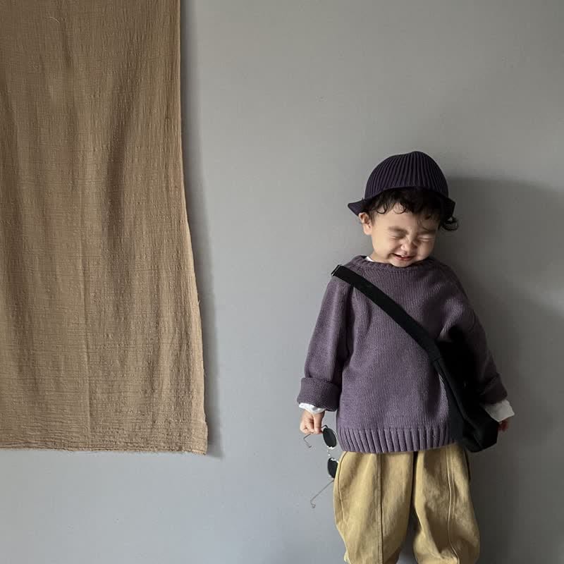 Toddler Solid Color Loose Relax Sweater