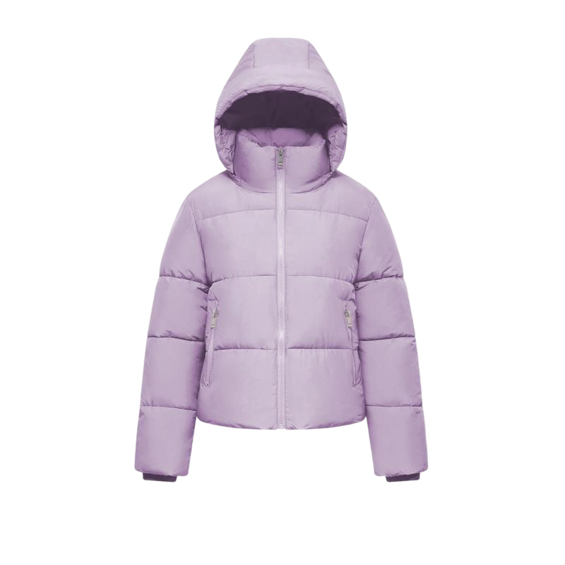 Women's Quilted Puffer Jacket with Removable Hood