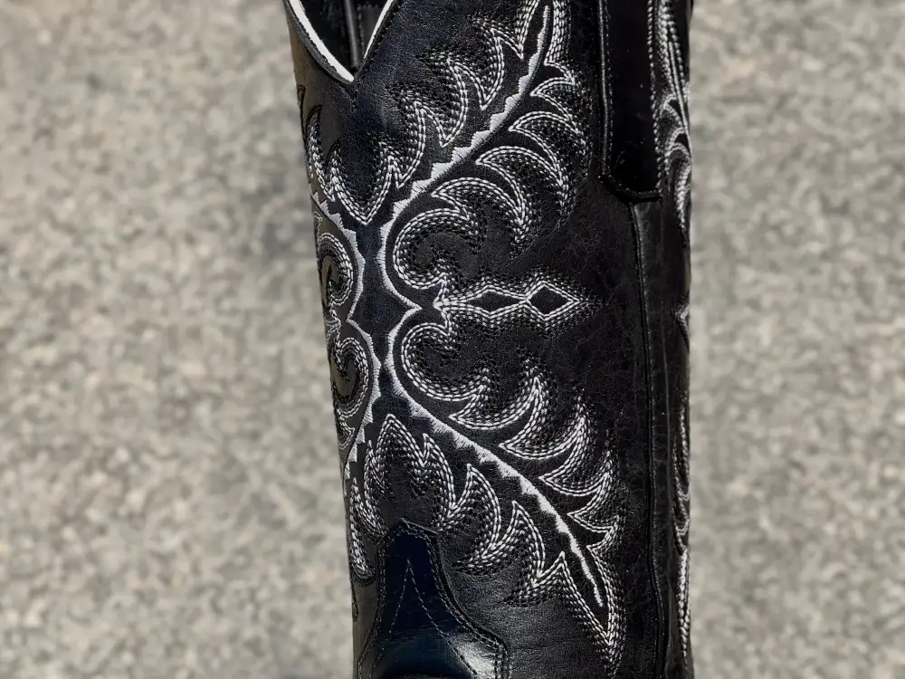 Men’s Black Pull Up Leather Boots With Black Shaft