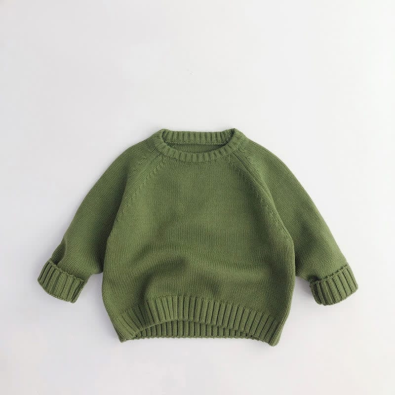 Toddler Solid Color Loose Relax Sweater