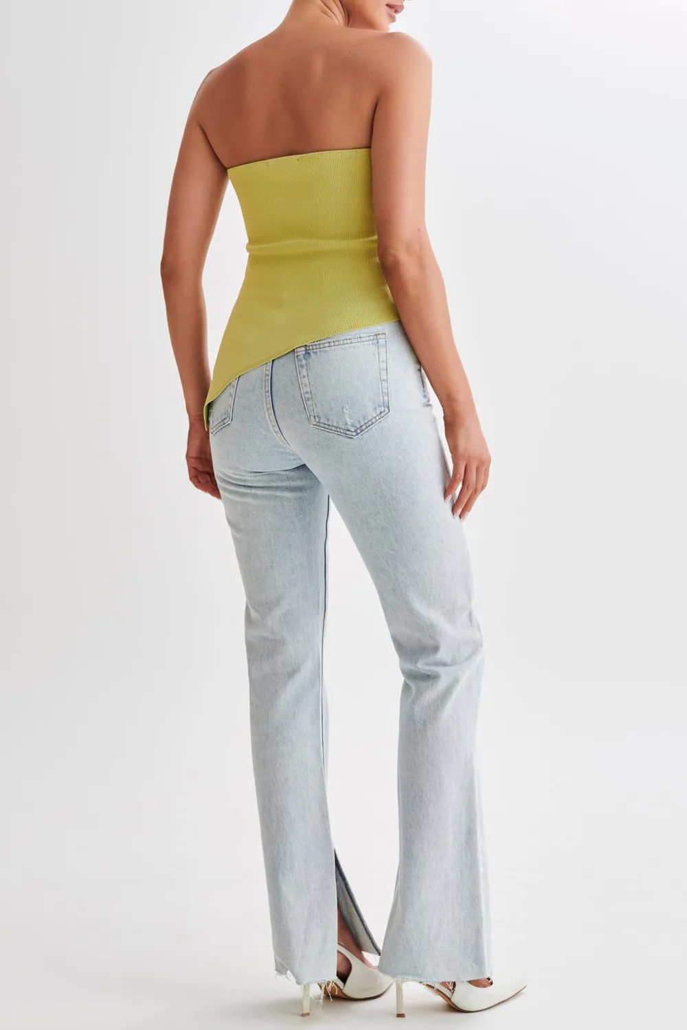 Asymmetrical Strapless Knit Top