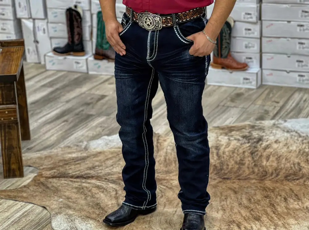 Men’s AM-2147 Dark Blue Jeans