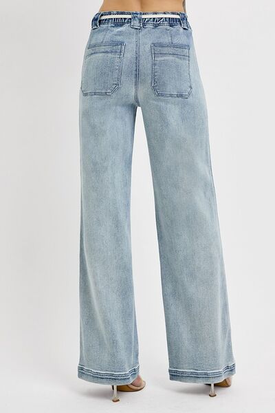 Full Size Straight Leg Jeans with Pockets