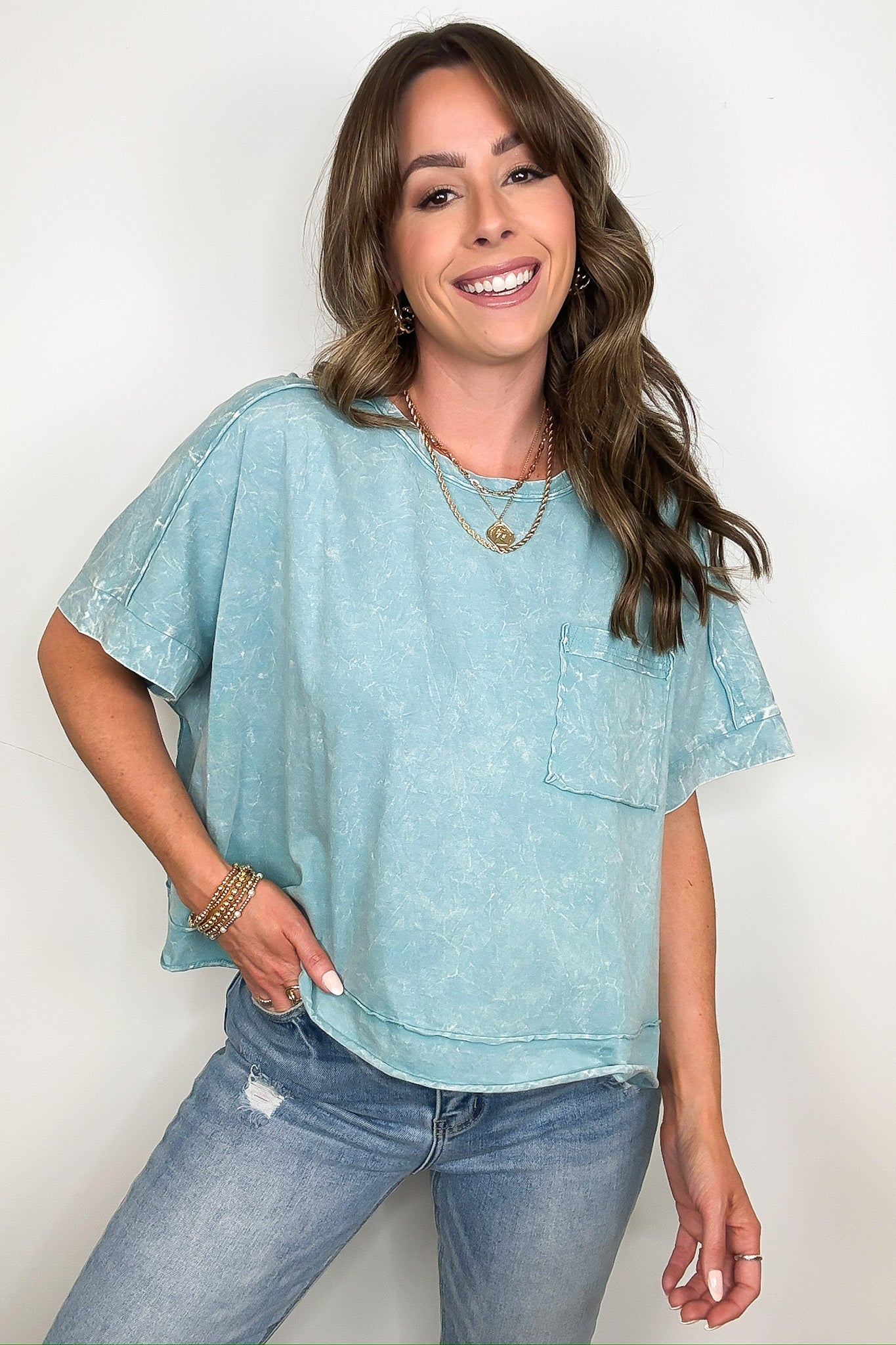 Vivid Aura Mineral Wash Oversized Tee