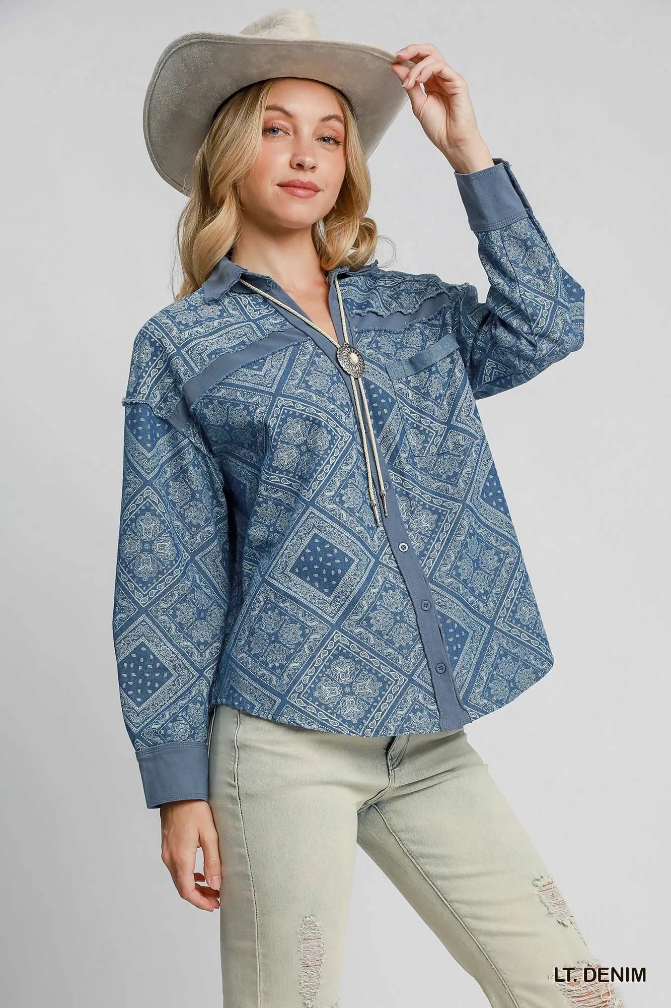 Print Denim Shirt Jacket