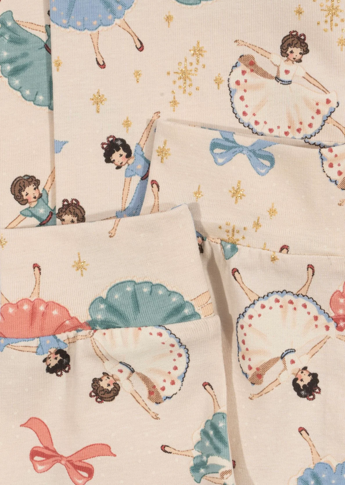 basic blouse/pants set gots - beige bow ballerina