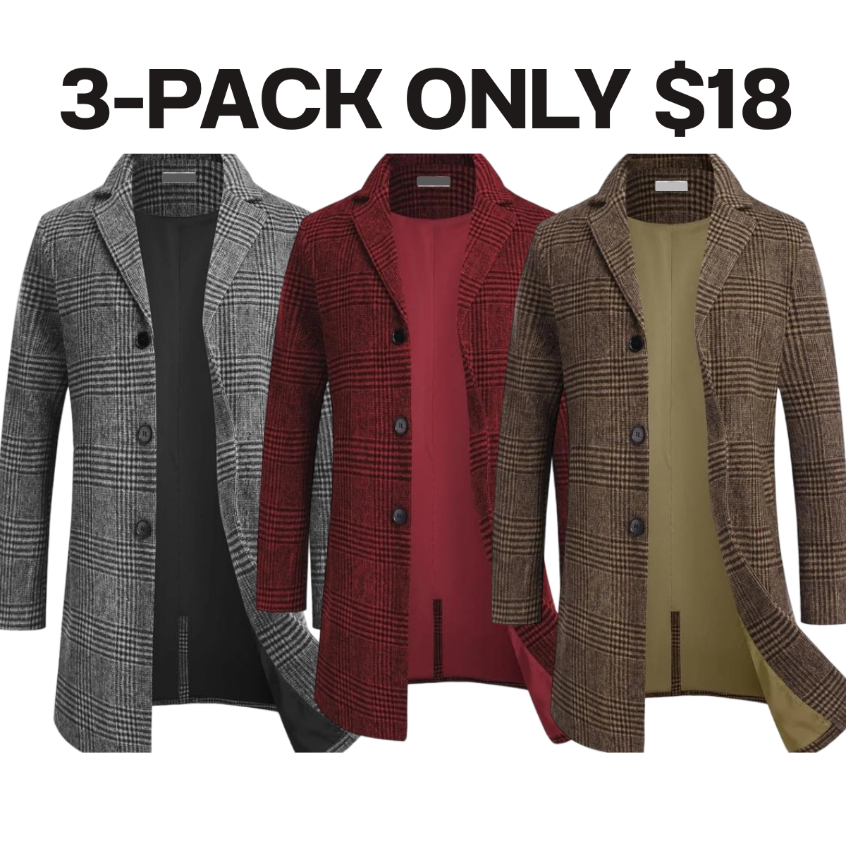 🔥Last Day 95% OFF🔥Men's Wool Blend Overcoat