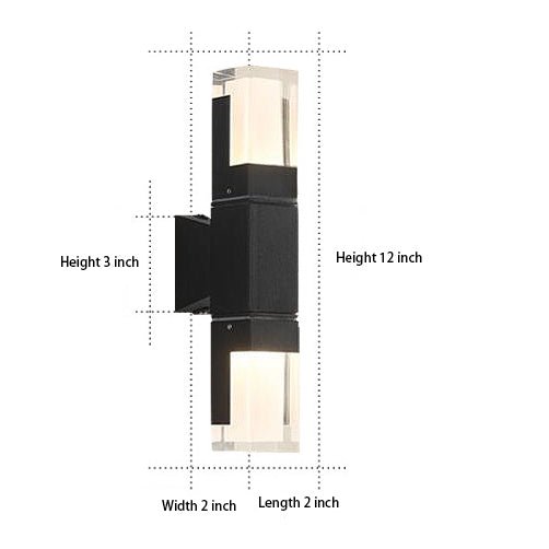 Square Up and Down Lighting LED Waterproof Modern Outdoor Wall Lights